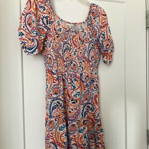 Women’s Medium Colorful Print Midi Dress